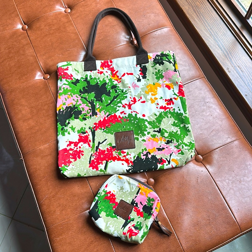 Milly canvas tote and pouch